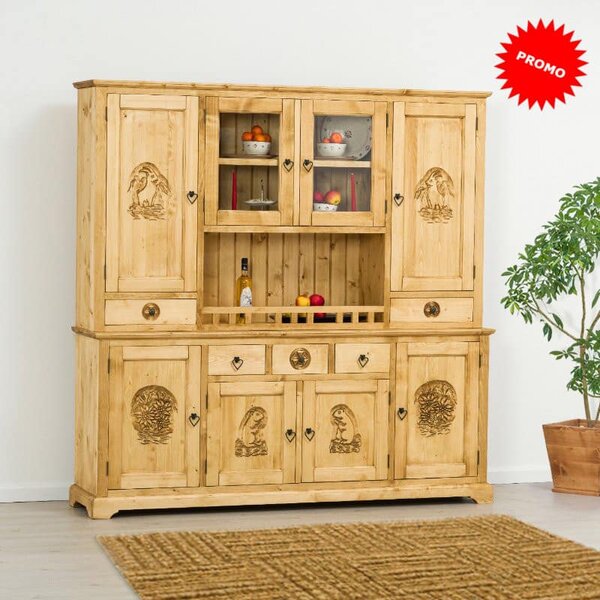 Credenza completa con intagli fatti a mano - LM-MC009-1PROMO