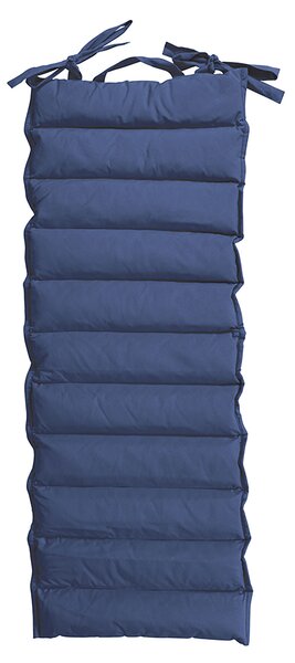 Cuscino Outdoor Imbottito Idrorepellente per Lettino da Esterno 60x180 cm in Poliestere e Policotone Blu