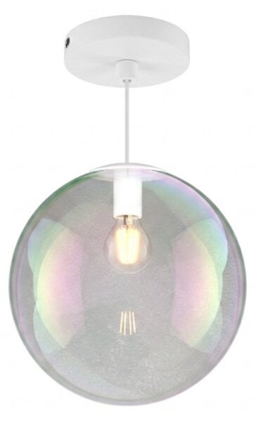 Lampadario moderno top light iris 1234+r10t1 e27 led metallo vetro iridescente - Top Light