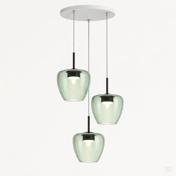 Lampadario moderno top light kylie 1236 3p + r40t3 bi gx53 led metallo vetro pirex - Top Light