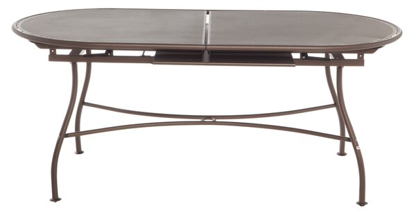 Tavolo da giardino allungabile Evo in metallo con piano in alluminio marrone per 8 persone 180/240x90cm