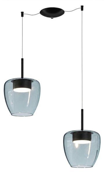 Lampadario moderno top light kylie 1236 2p+r13multi+cili elet gx53 led metallo vetro pirex - Top Light