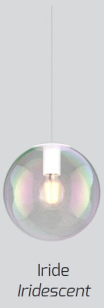 Lampadario moderno top light iris 1234+r10t1 e27 led metallo vetro iridescente - Top Light