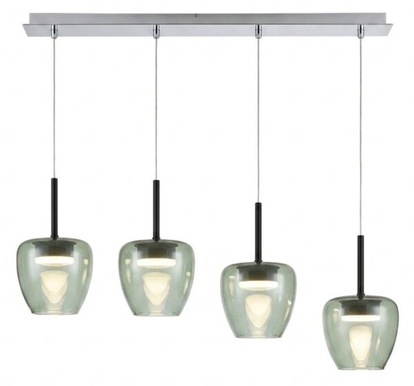 Lampadario moderno top light kylie 1236 4p + r80x4r4 cr gx53 led metallo vetro pirex - Top Light