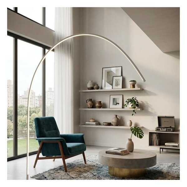 Piantana moderna top light very 1239 b3ld led cct dimmerabile 3 step metallo marmo - Top Light