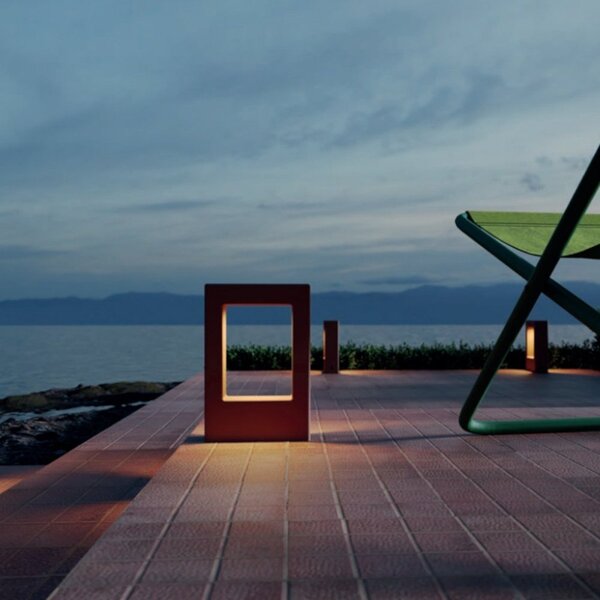 Paletto led redo group sander 91160 91161 91162 ip65 h30 cemento alluminio vetro - Redo Group