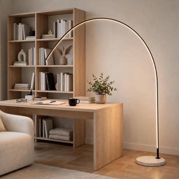 Piantana moderna top light very 1239 b3ld led cct dimmerabile 3 step metallo marmo - Top Light