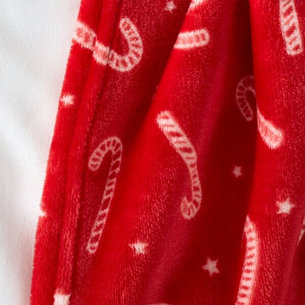 Coperta con motivo natalizio in micropile 130x170 cm Candy Cane - Catherine Lansfield