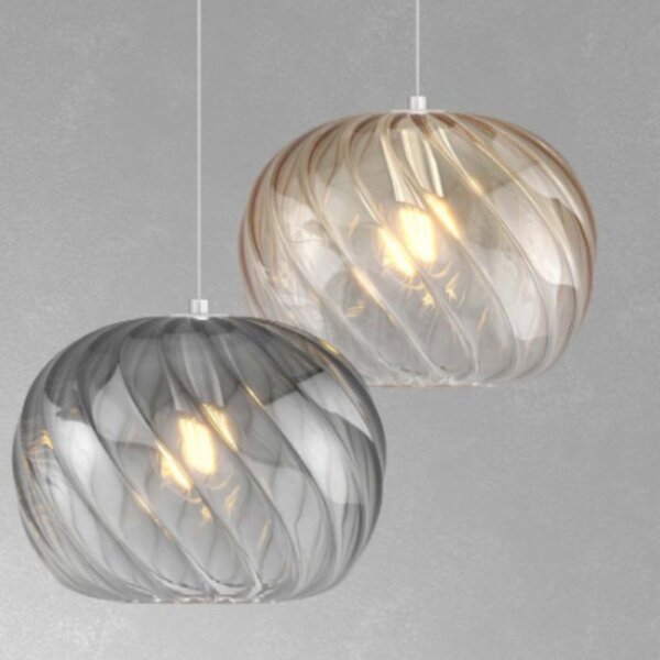 Lampadario moderno top light tide 1242 delta + r10t1 os e27 led metallo vetro pirex - Top Light
