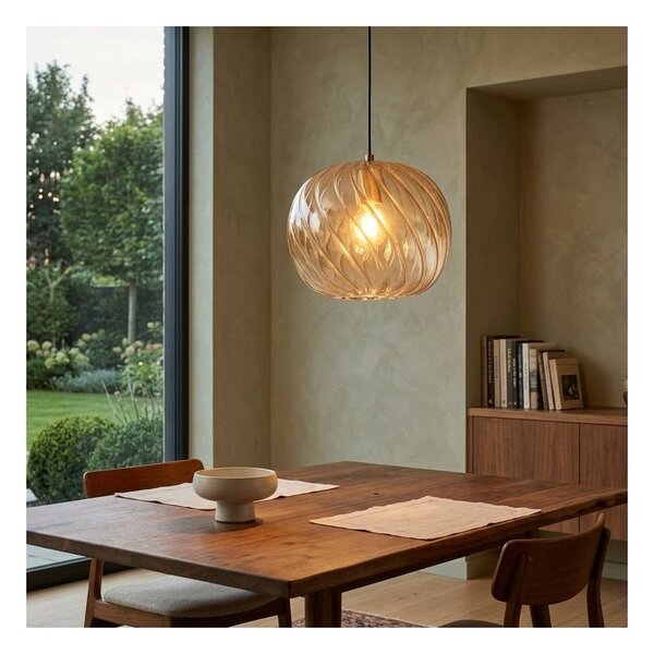 Lampadario moderno top light tide 1242 delta + r10t1 os e27 led metallo vetro pirex - Top Light