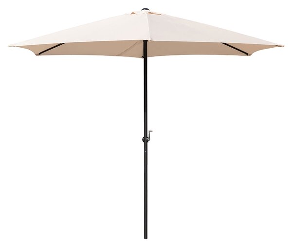 Ombrellone da Giardino Cuba Ø 300x236 cm Struttura in Acciaio e Copertura in Poliestere Écru
