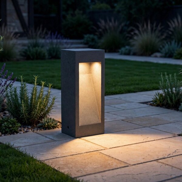 Paletto led redo group toss 91003 91004 91005 ip65 h30 monoemissione cemento alluminio vetro - Redo Group