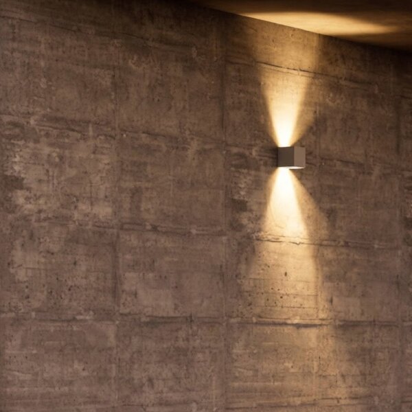 Applique led redo group petra 91148 91149 91150 ip65 biemissione cemento - Redo Group