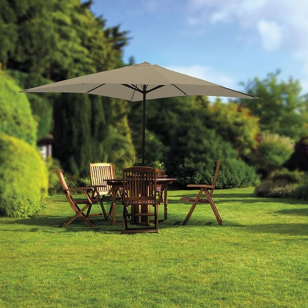 Ombrellone da Giardino Cuba Ø 300x236 cm Struttura in Acciaio e Copertura in Poliestere Tortora