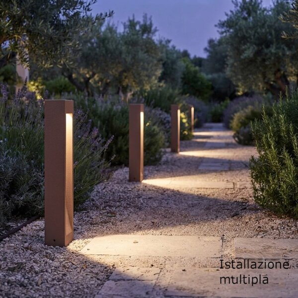 Paletto led redo group toss 91006 91007 91008 ip65 h60 monoemissione cemento alluminio vetro - Redo Group