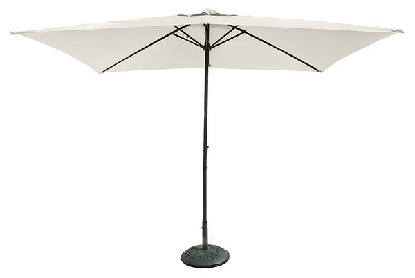 Ombrellone da Giardino Cuba 3x2 m Copertura in Poliestere Struttura in Acciaio Écru