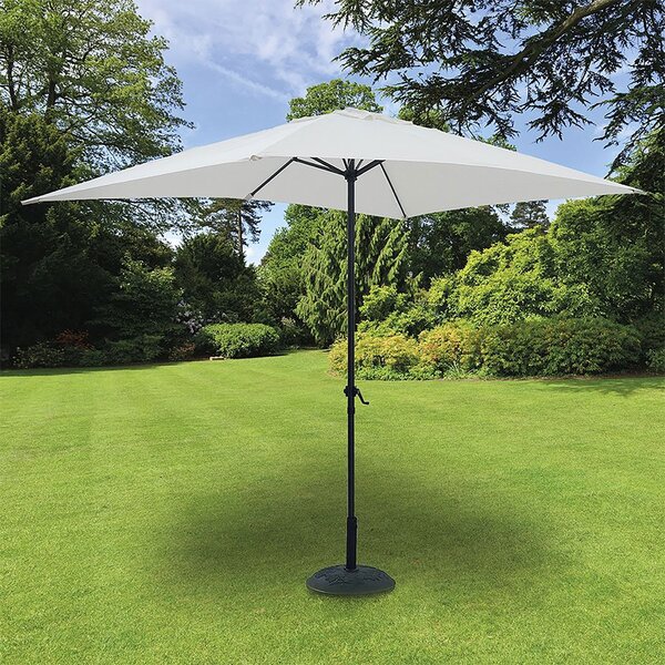 Ombrellone da Giardino Cuba 3x2 m Copertura in Poliestere Struttura in Acciaio Écru