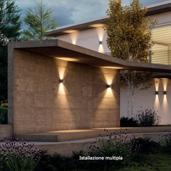 Applique led redo group petra 91148 91149 91150 ip65 biemissione cemento - Redo Group