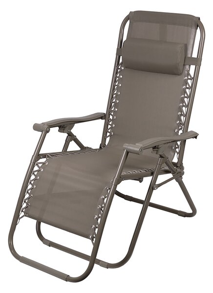 Sedia Sdraio Reclinabile e Richiudibile Rio 65x90x108 cm con Poggiatesta in Poliestere con Struttura in Acciaio Verde Mélange
