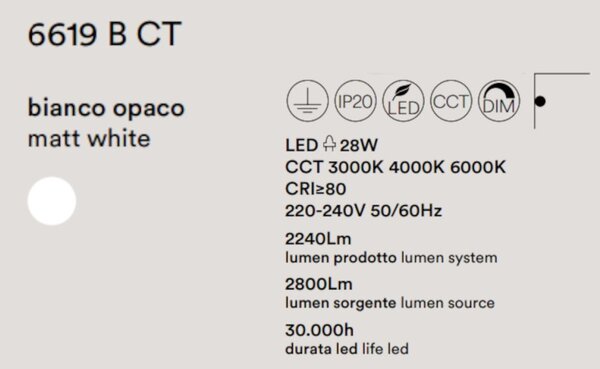 Applique moderno perenz ritmo 6619 b ct led lampada parete bianco - Perenz