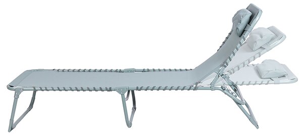 Lettino Mare Richiudibile 190x58x29 cm in Acciaio e Poliestere Acquamarina Gallipoli