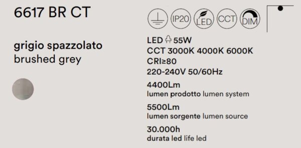 Plafoniera led nera perenz ritmo 6617 br ct led lampada soffitto moderna - Perenz