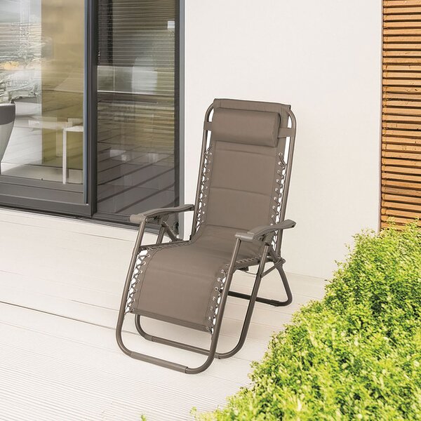 Sedia Gran RelaxImbottita Reclinabile E Richiudibile 65x90x110 cm in Acciaio PVC e Poliestere Verde Rio Plus
