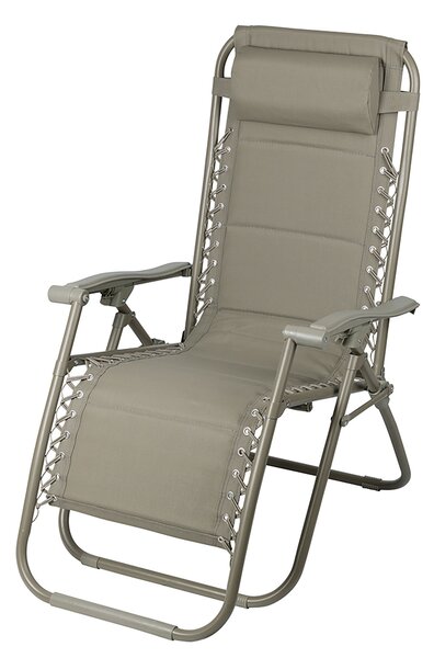 Sedia Gran RelaxImbottita Reclinabile E Richiudibile 65x90x110 cm in Acciaio PVC e Poliestere Verde Rio Plus
