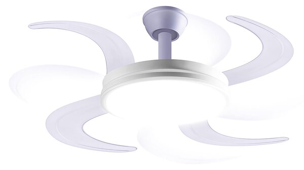Ventilatore Lampadario a Soffitto con Pale a Scomparsa Ø108cm 6 Velocità 3 Temperature di Luce Bianco