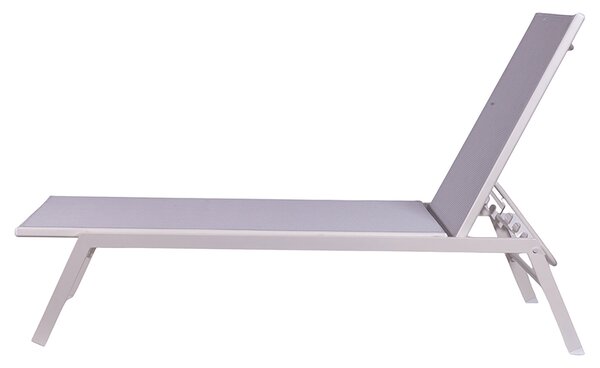 Lettino Prendisole 168x66x100 cm in Acciaio al Carbonio Bianco Montecarlo