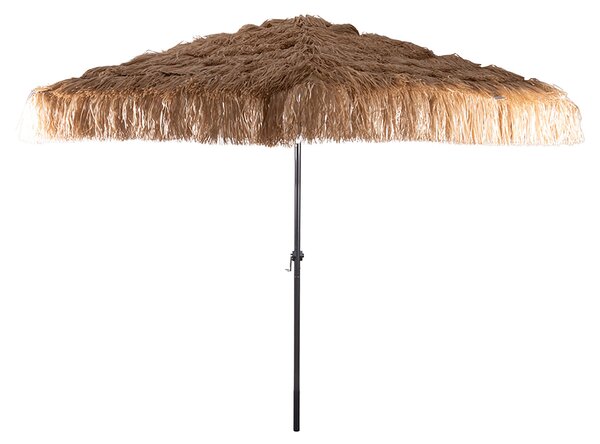 Ombrellone da Giardino Effetto Rafia Ø 300x236 cm Cuba Plus in Acciaio e Plastica