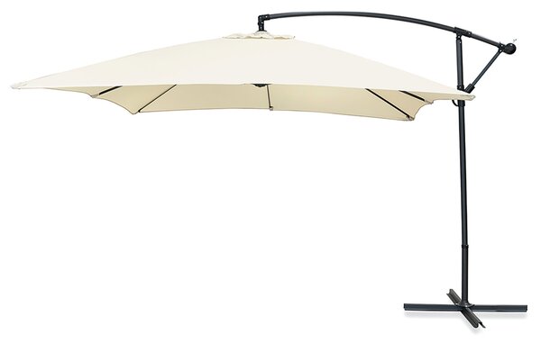 Ombrellone Lampara da Giardino Palo Laterale 300x200 cm in Acciaio e Poliestere Écru Kios