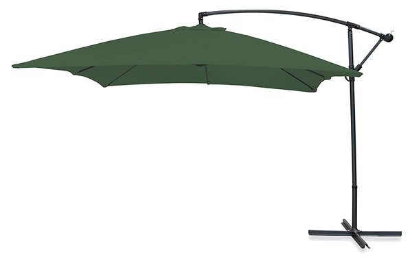 Ombrellone Lampara da Giardino Palo Laterale 300x200 cm in Acciaio e Poliestere Verde Kios