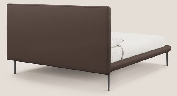 Midori letto imbottito trapuntato in ecopelle con piedini alti T04 mar