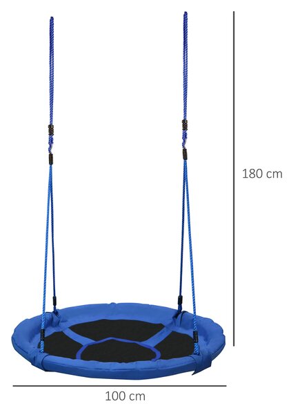 Homcom Altalena Rotonda per Bambini, Altalena da Giardino a Nido, Regalo bambino Interno ed Esterno 100x180cm|Aosom