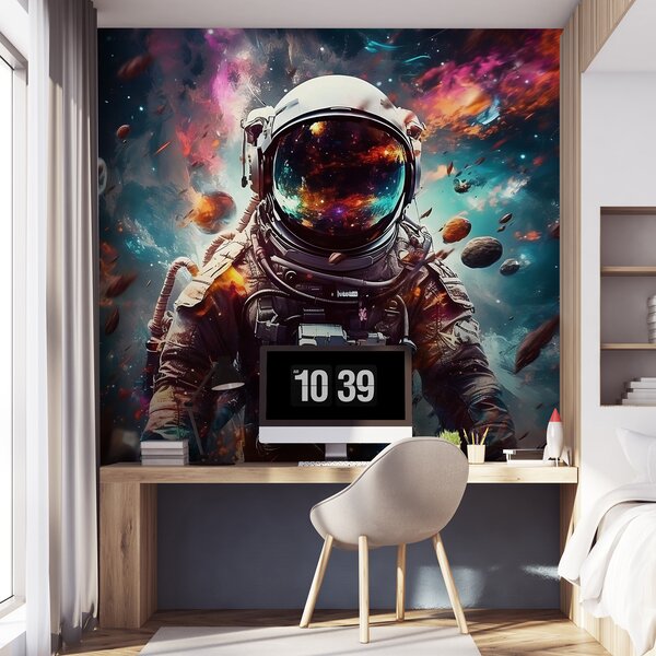 Carta da parati murale Astronauta che galleggia tra i detriti cosmici, Carta da parati popolare, Carta da parati popolare, u95147 - Muralas.it