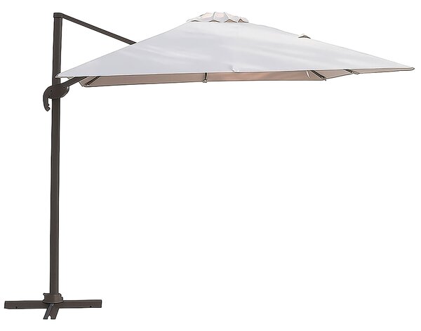 Ombrellone Lampara da Giardino 3x3 m in Alluminio e Poliestere Tortora Struttura Tortura Deluxe