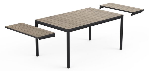 Tavolo Allungabile Interno-Esterno 162-233x94x75 cm Keter Porto Nova in Decocoat Graphite e Ashwood