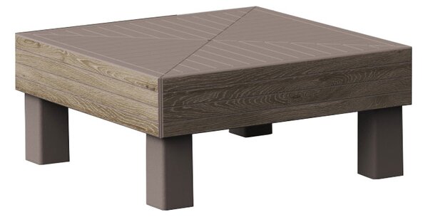 Tavolino Keter Elements 65x65x29 cm Effetto Legno Ashwood e Cappuccino