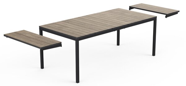 Tavolo Allungabile Interno-Esterno 194,5-272x94x75 cm Keter Porto Nova in Decocoat Graphite e Ashwood