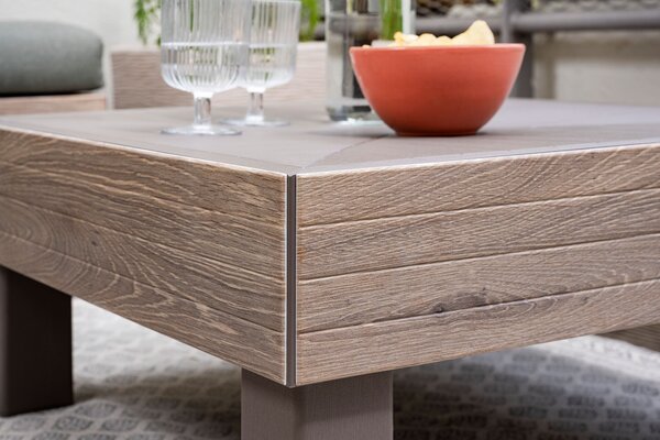 Tavolino Keter Elements 65x65x29 cm Effetto Legno Ashwood e Cappuccino