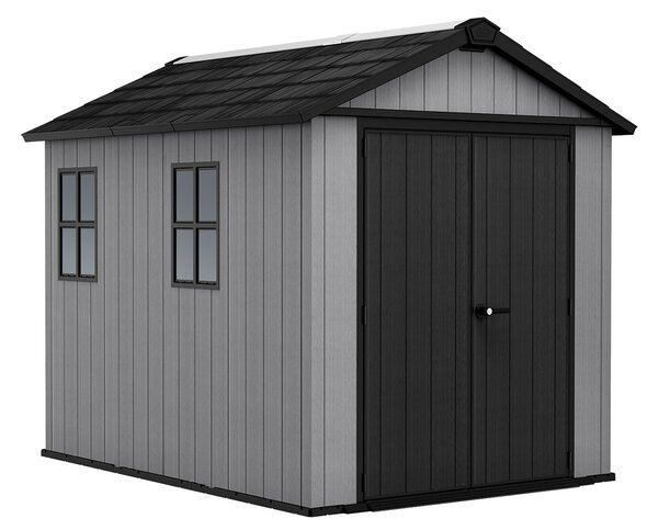 Casetta Box da Giardino 230x287x246 cm Newton Plus 759/975 Doppia Opzione Montaggio in Resina Evotech+ Grigio cm