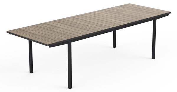 Tavolo Allungabile Interno-Esterno 194,5-272x94x75 cm Keter Porto Nova in Decocoat Graphite e Ashwood