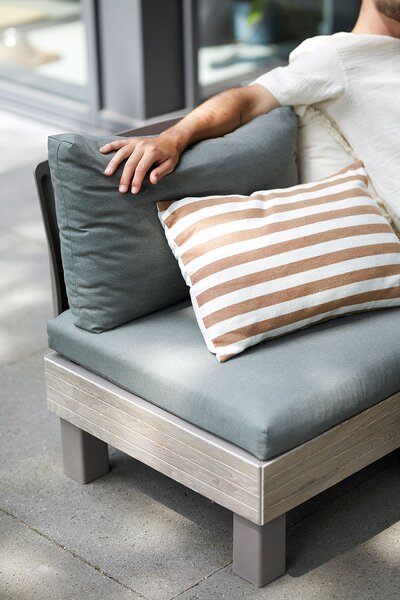 Seduta Modulare Keter Elements con Schienale e Cuscino Verde Muschio 65x74x80 cm Effetto Legno Ashwood e Cappuccino