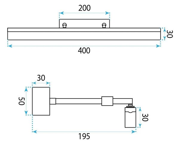 Applique da bagno LED APP1878-1W 40cm BLACK