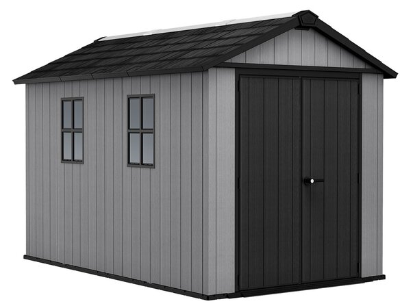 Casetta Box da Giardino 230x350x246 cm Newton Plus 7511/1175 Doppia Opzione Montaggio in Resina Evotech+ Grigio cm