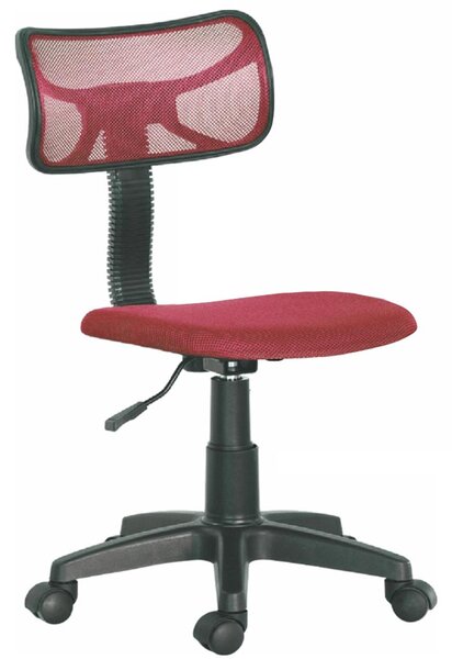 Sedia Girevole 5 Ruote per Ufficio Cameretta con Schienale Ergonomico in Tessuto a Rete Rosso
