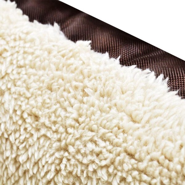 Cuccia per Animali Domestici Taglia S Imbottita Lettino per Cani e Gatti in Peluche Marrone e Beige