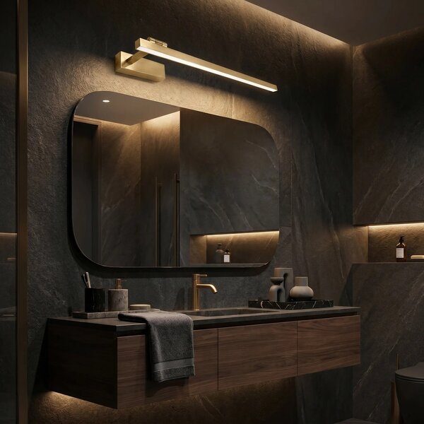 Applique da bagno LED SWE032-1W 60cm BRUSH GOLD