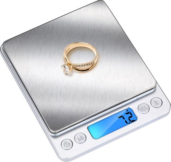 Bilancia di Precisione Digitale da 0,1 a 3 kg in Acciaio Inox